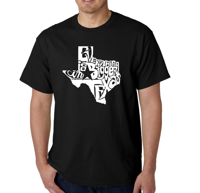 Mens Word Art T-shirt - Everything is Bigger in Texas