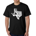 Black Medium Mens Word Art T-shirt - Everything is Bigger in Texas
