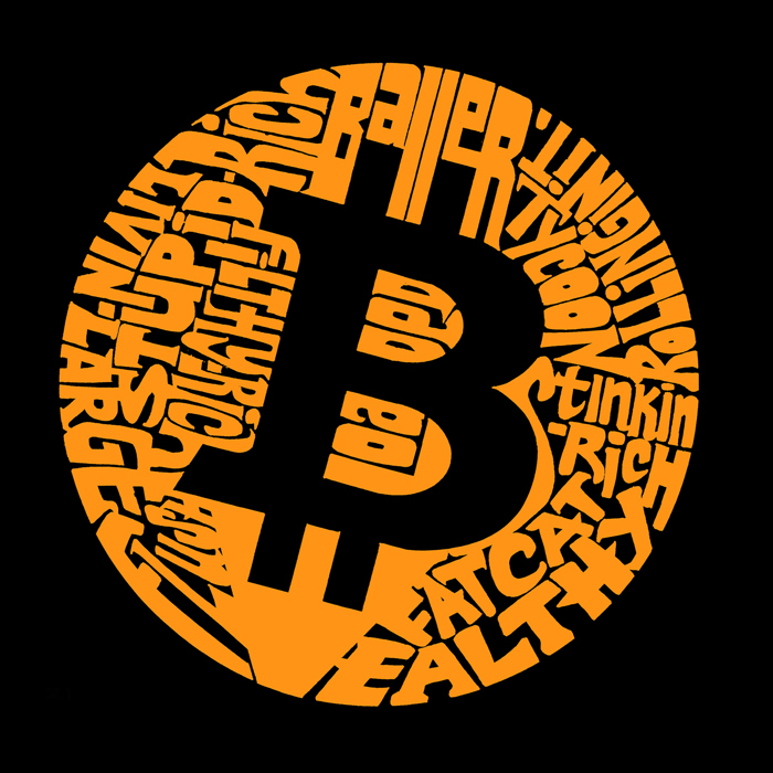 Mens Word Art T-shirt - Bitcoin