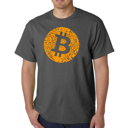 Gray Large Mens Word Art T-shirt - Bitcoin