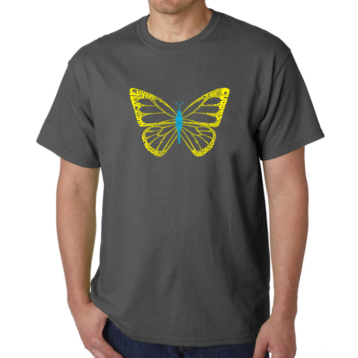 Mens Word Art T-shirt - Butterfly