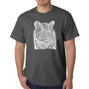 Gray Medium Mens Word Art T-shirt - Big Cats