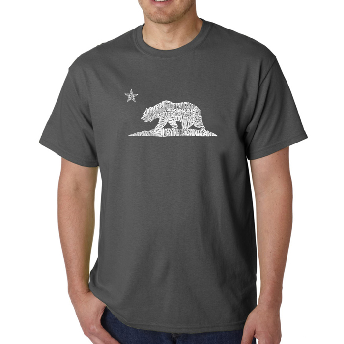 Mens Word Art T-shirt - California Bear