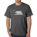 Gray Medium Mens Word Art T-shirt - California Bear