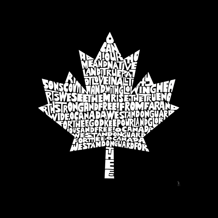 Mens Word Art T-shirt - CANADIAN NATIONAL ANTHEM