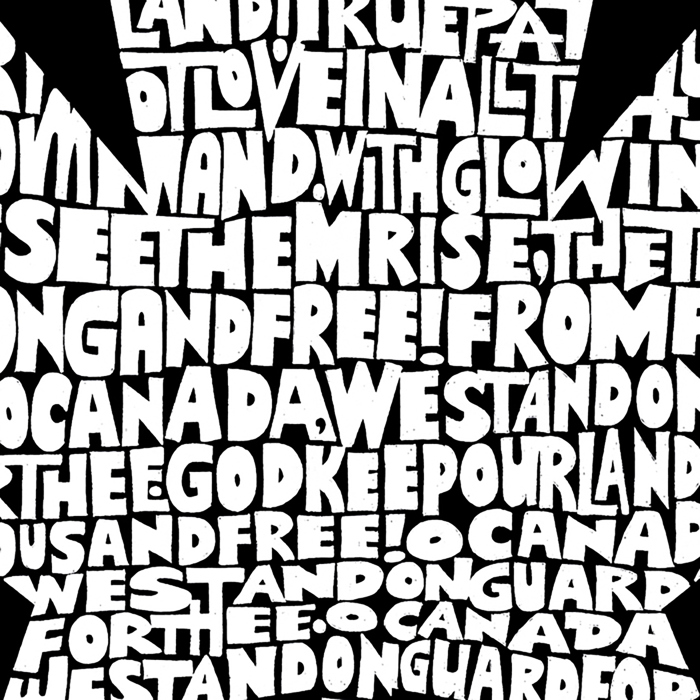 Mens Word Art T-shirt - CANADIAN NATIONAL ANTHEM