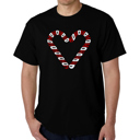 Black Large Candy Canes - Mens Word Art T-Shirt