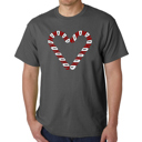 Gray Medium Candy Canes - Mens Word Art T-Shirt