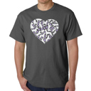 Gray Medium Dog Heart - Mens Word Art T-Shirt
