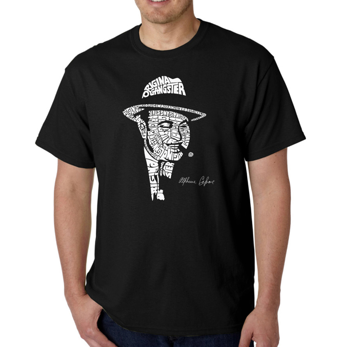 Mens Word Art T-shirt - AL CAPONE-ORIGINAL GANGSTER