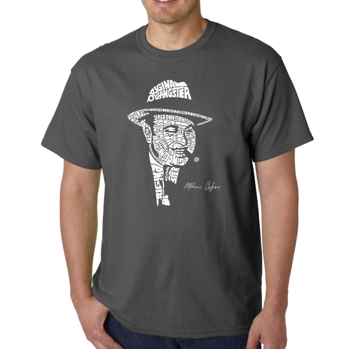 Mens Word Art T-shirt - AL CAPONE-ORIGINAL GANGSTER