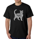 Black XXXL Mens Word Art T-shirt - Cat