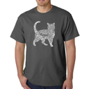 Gray XL Mens Word Art T-shirt - Cat