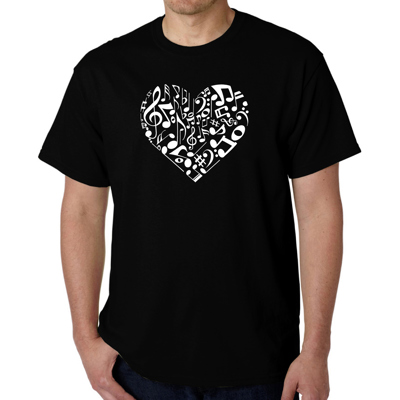 Mens Word Art T-shirt - Heart Notes