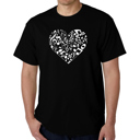 Black XXL Mens Word Art T-shirt - Heart Notes