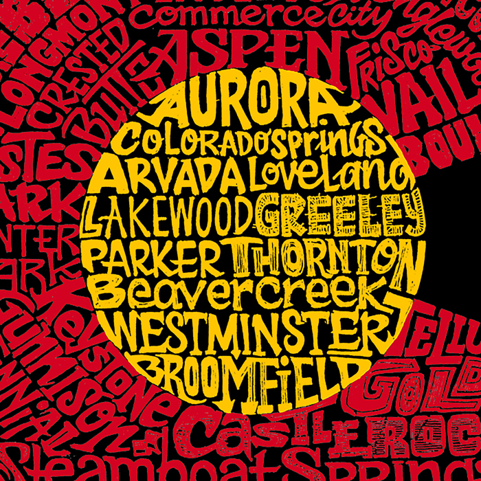 Mens Word Art T-shirt - Colorado