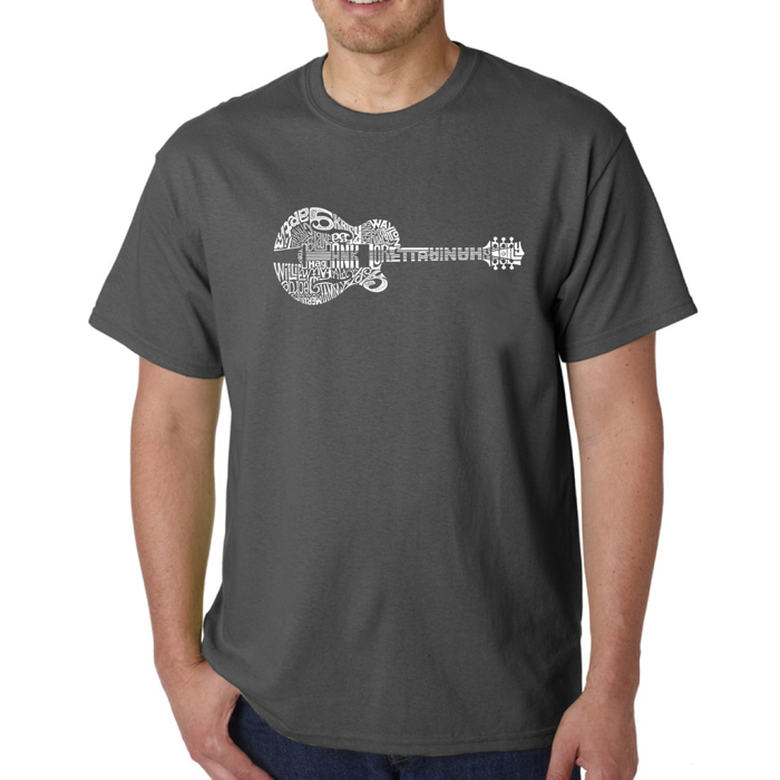 Mens Word Art T-shirt - Country Guitar