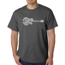 Gray Large Mens Word Art T-shirt - Country Guitar