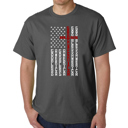 Gray Medium Cross Flag - Mens Word Art T-Shirt