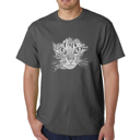 Gray XL Mens Word Art T-shirt - Cat Face