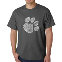 Gray Large Mens Word Art T-shirt - Cat Paw