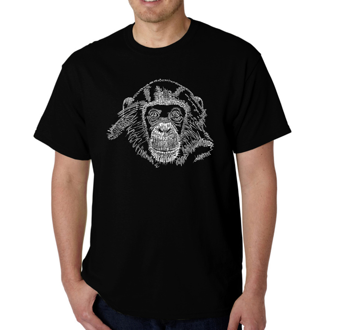 Mens Word Art T-shirt - Chimpanzee