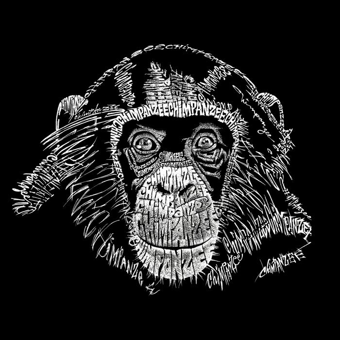 Mens Word Art T-shirt - Chimpanzee