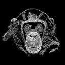 Mens Word Art T-shirt - Chimpanzee
