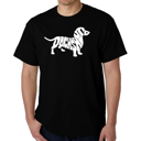 Black XXXXL Mens Word Art T-shirt - Dachshund