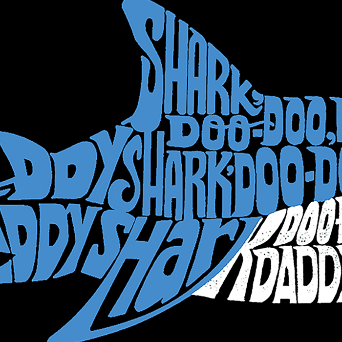 Mens Word Art T-shirt - Daddy Shark