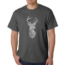 Gray Small Mens Word Art T-shirt - Types of Deer