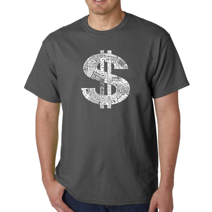 Mens Word Art T-shirt - Dollar Sign