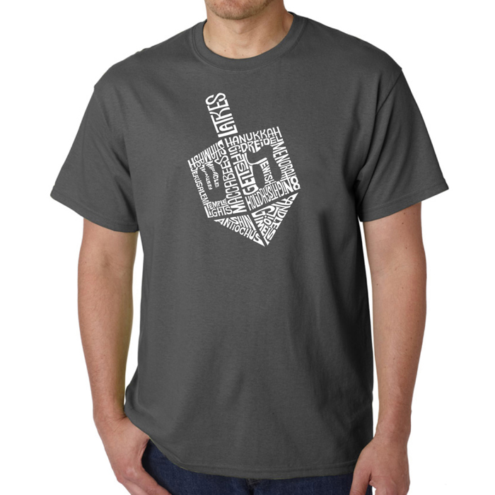 Hanukkah Dreidel - Mens Word Art T-Shirt