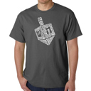 Gray XXL Hanukkah Dreidel - Mens Word Art T-Shirt