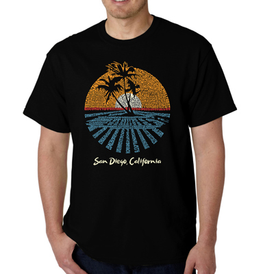 Mens Word Art T-shirt - Cities In San Diego
