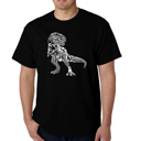 Black XXXXL Mens Word Art T-shirt - Dino Pics