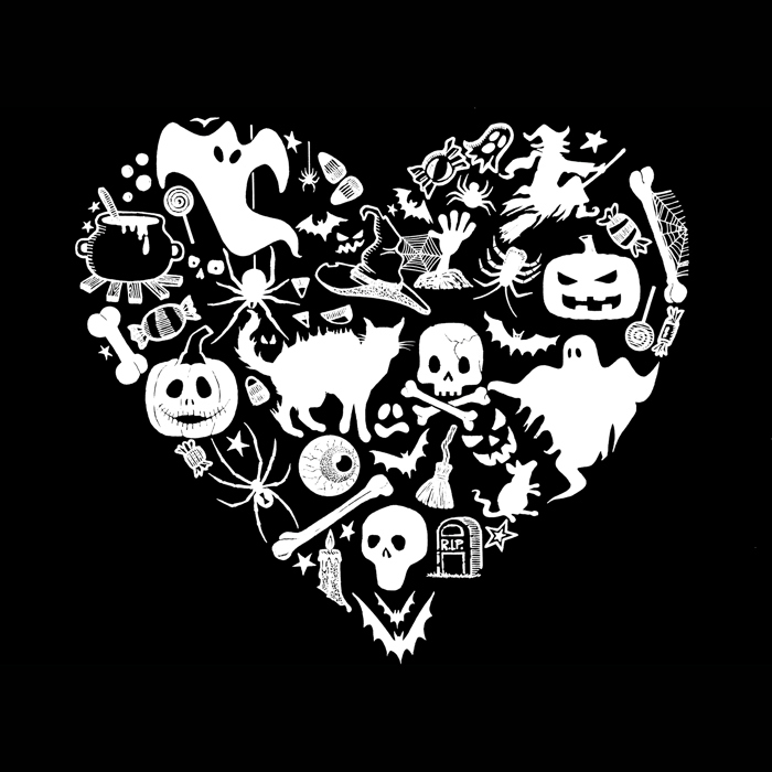 Halloween Heart - Mens Word Art T-Shirt
