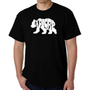 Black XXXXL Explore - Mens Word Art T-Shirt