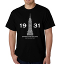  Mens Word Art T-shirt - Empire State Building