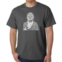 Gray Large Mens Word Art T-shirt - Buddha