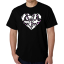 Black Small Cat Heart - Mens Word Art T-Shirt