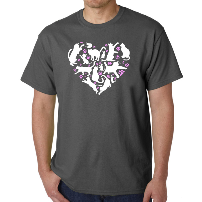 Cat Heart - Mens Word Art T-Shirt