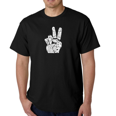Mens Word Art T-shirt - PEACE FINGERS
