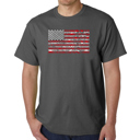 Gray XXXL Mens Word Art T-shirt - Fireworks American Flag