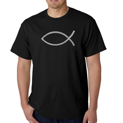 Mens Word Art T-shirt - JESUS FISH