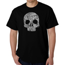 Black XL Mens Word Art T-shirt - Flower Skull