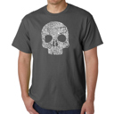 Gray XXXL Mens Word Art T-shirt - Flower Skull