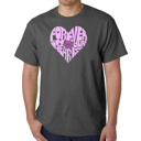 Gray XXXL Forever In Our Hearts - Mens Word Art T-Shirt