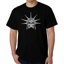 Black XXL Mens Word Art T-shirt - Freedom Skull