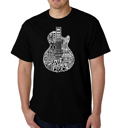 Black Medium Mens Word Art T-shirt - Rock Guitar Head
